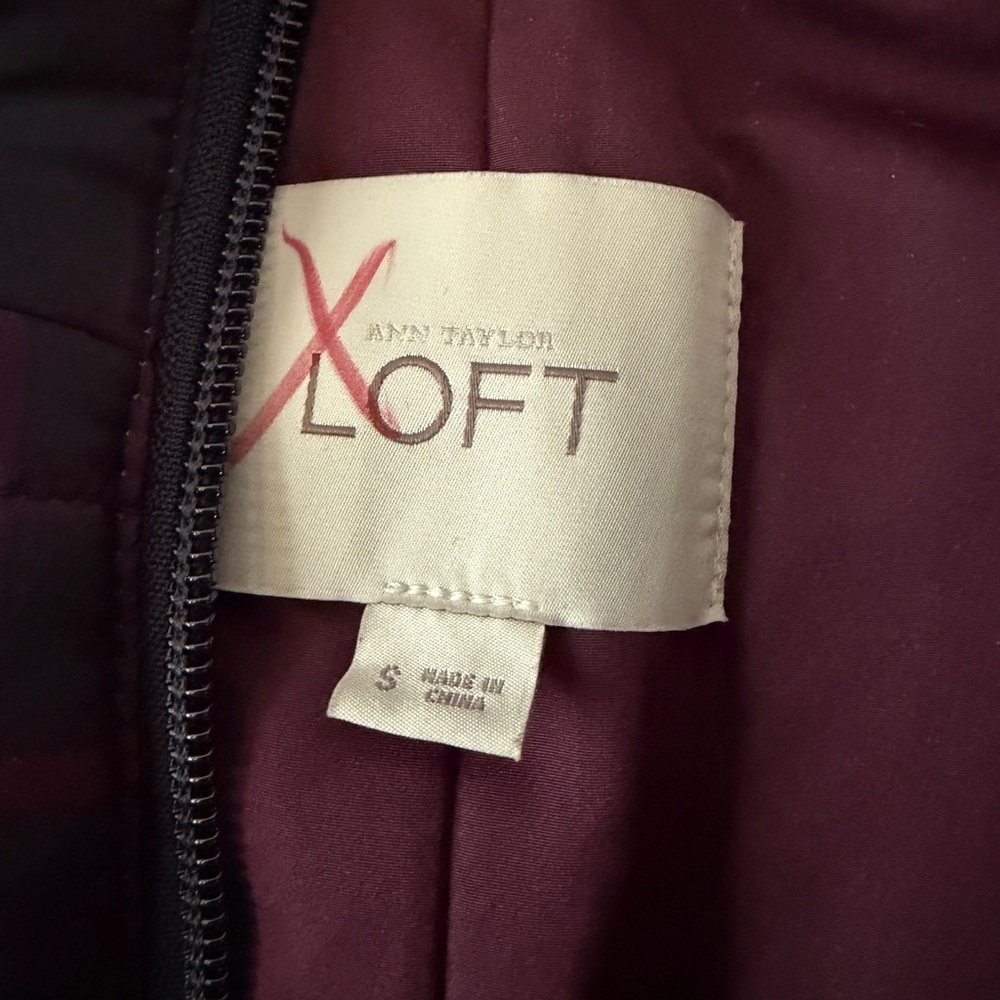 Ann Taylor LOFT Plaid Puffer Vest Small Quilted Zip Up Fall Winter Size Small - Picture 3 of 6